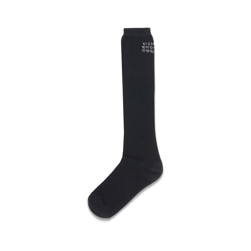 MM6 Black Viscose Socks